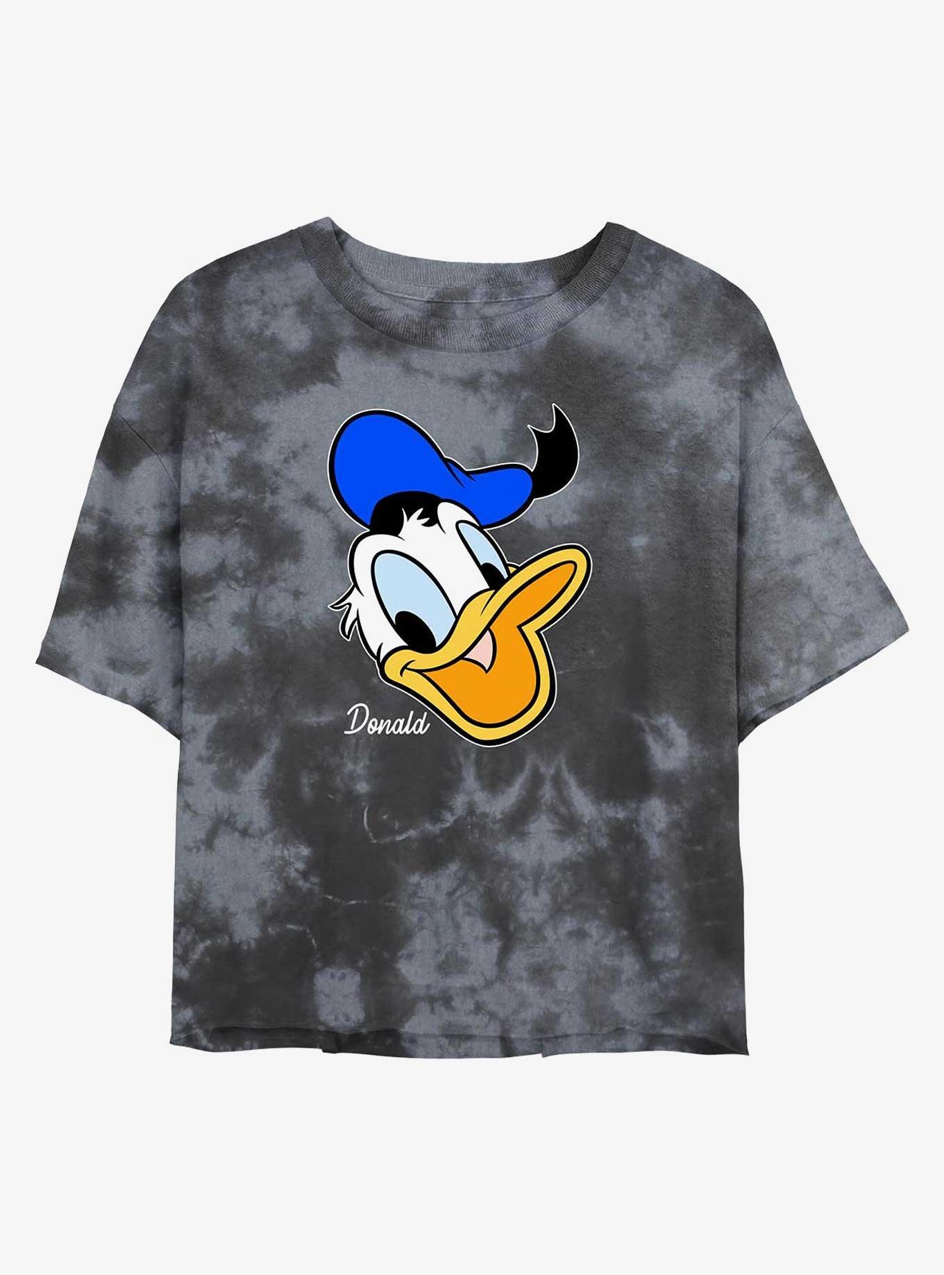 Disney Donald Duck Big Face Womens Tie-Dye Crop T-Shirt, , hi-res