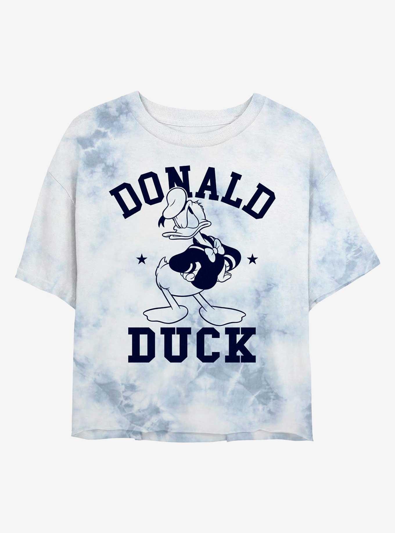 Disney Donald Duck Collegiate Womens Tie-Dye Crop T-Shirt, , hi-res