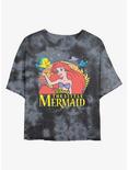 Disney The Little Mermaid Title Womens Tie-Dye Crop T-Shirt, BLKCHAR, hi-res