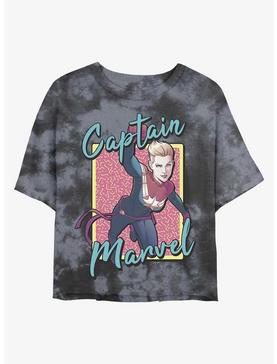 Plus Size Marvel Captain Marvel Retro Womens Tie-Dye Crop T-Shirt, , hi-res