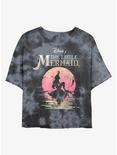 Disney The Little Mermaid Silhouette Womens Tie-Dye Crop T-Shirt, BLKCHAR, hi-res