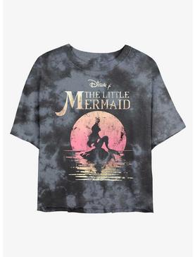 Plus Size Disney The Little Mermaid Silhouette Womens Tie-Dye Crop T-Shirt, , hi-res