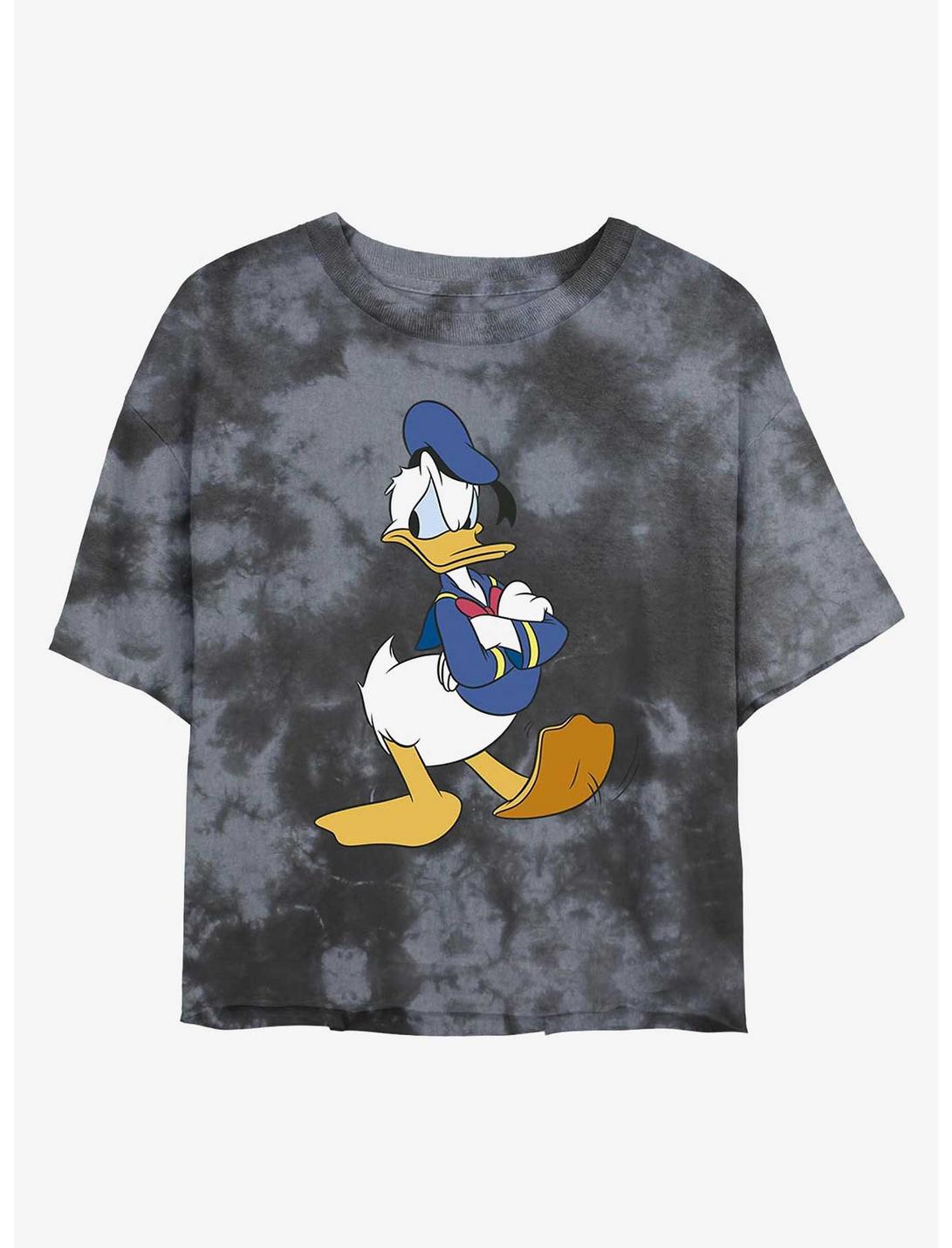 Disney Donald Duck Traditional Womens Tie-Dye Crop T-Shirt, BLKCHAR, hi-res