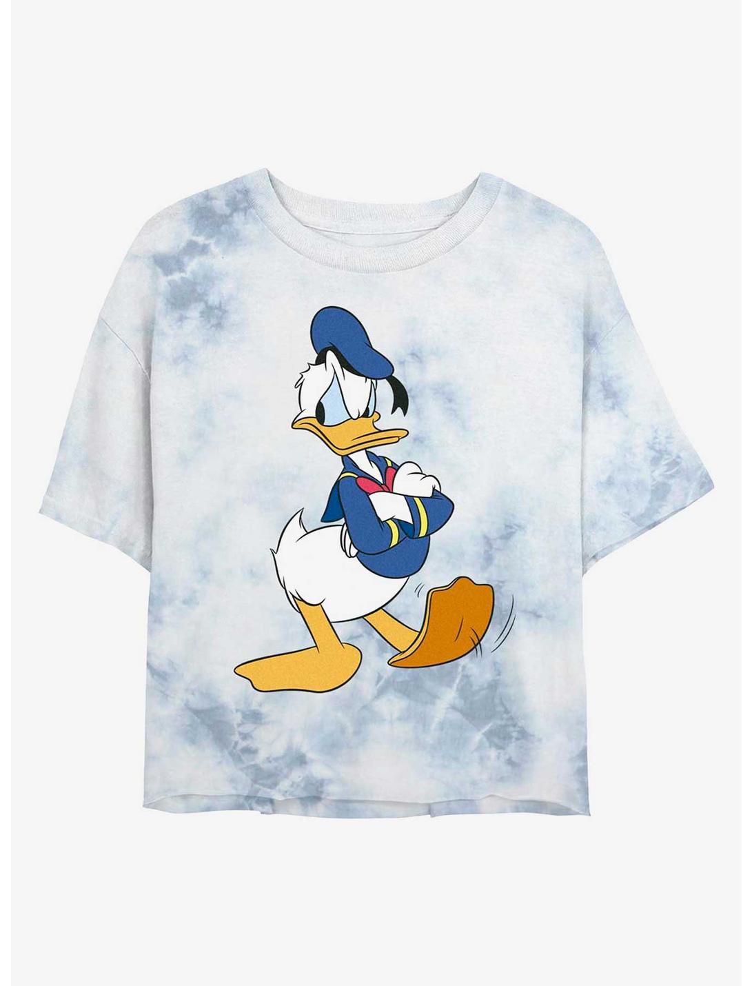Disney Donald Duck Traditional Womens Tie-Dye Crop T-Shirt, WHITEBLUE, hi-res