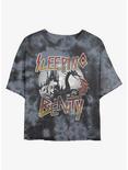 Disney Sleeping Beauty Grunge Womens Tie-Dye Crop T-Shirt, BLKCHAR, hi-res