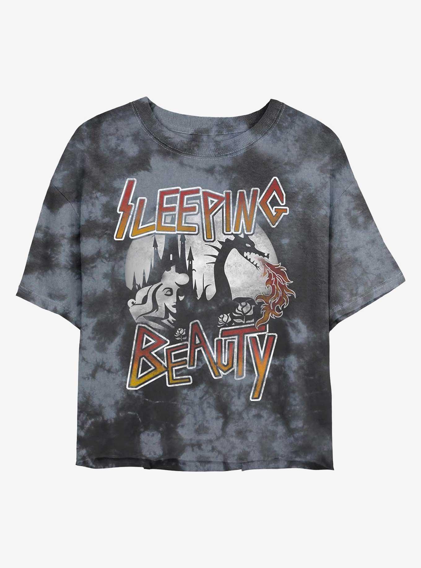 Disney Sleeping Beauty Grunge Womens Tie-Dye Crop T-Shirt, , hi-res