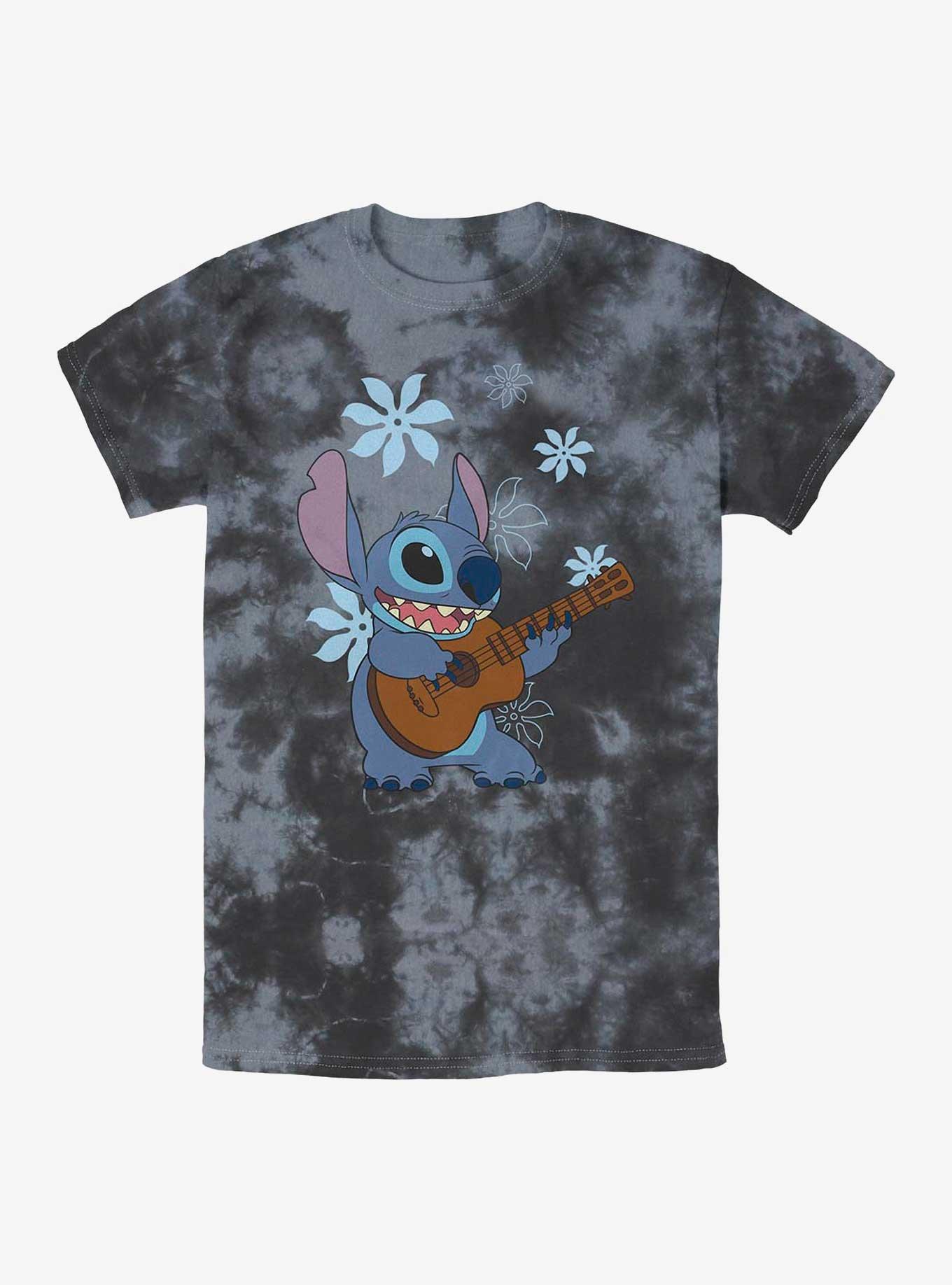 Disney Lilo And Stitch Ukelele Flowers Tie-Dye T-Shirt, , hi-res