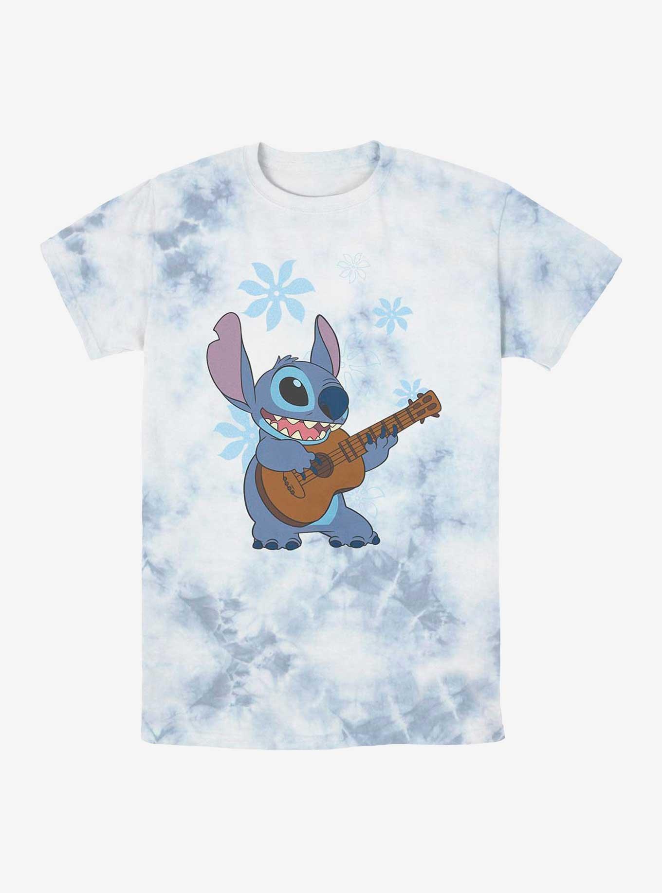 Disney Lilo And Stitch Ukelele Flowers Tie-Dye T-Shirt, , hi-res