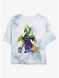 Disney Sleeping Beauty Maleficent Dragon Womens Tie-Dye Crop T-Shirt, WHITEBLUE, hi-res