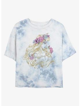 Disney Sleeping Beauty Outline Beauty Womens Tie-Dye Crop T-Shirt, , hi-res