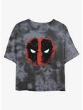 Marvel Deadpool Dead Eyes Womens Tie-Dye Crop T-Shirt, BLKCHAR, hi-res