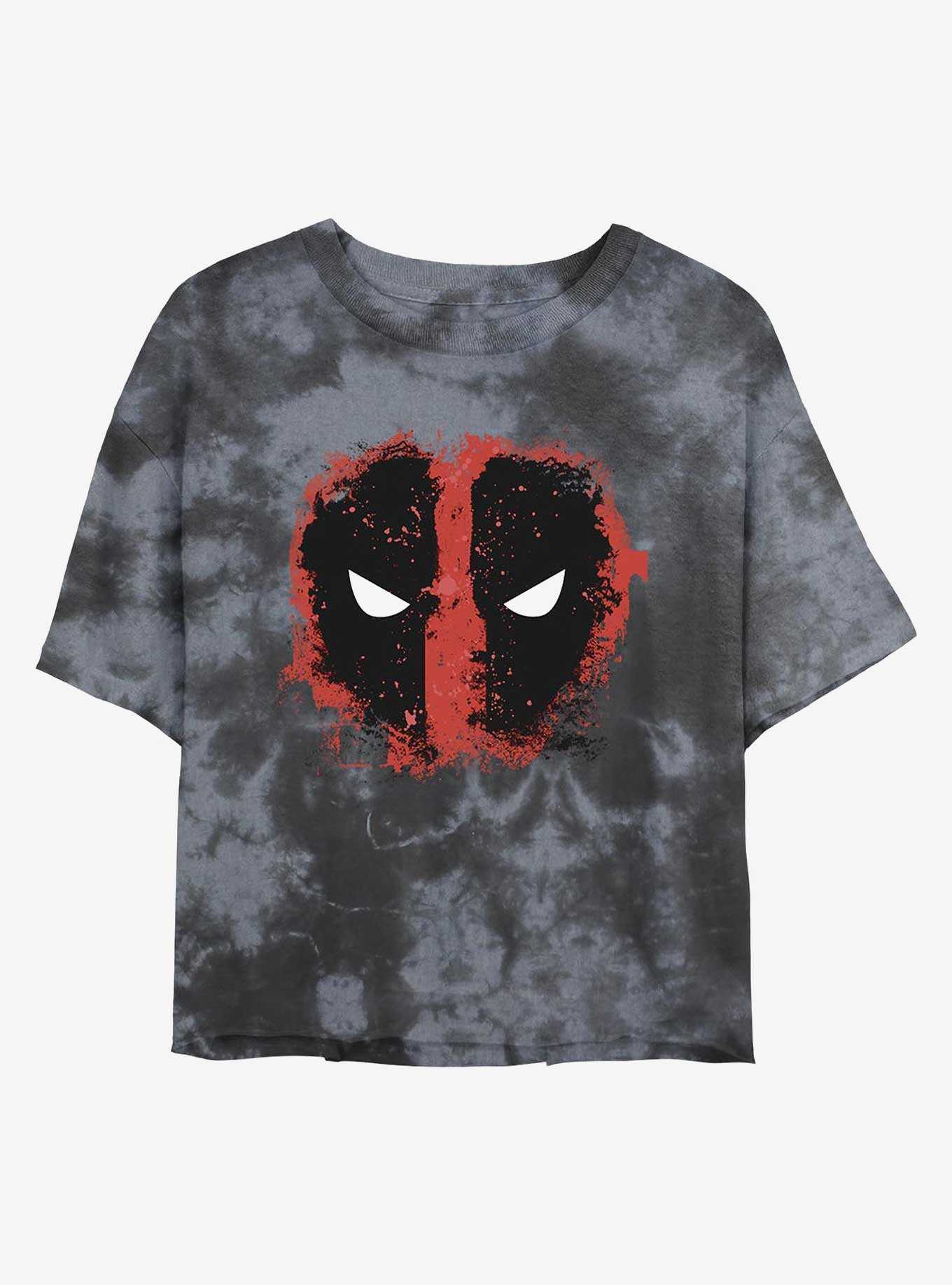 Marvel Deadpool Dead Eyes Womens Tie-Dye Crop T-Shirt, , hi-res