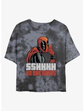 Plus Size Marvel Deadpool No One Cares Womens Tie-Dye Crop T-Shirt, , hi-res