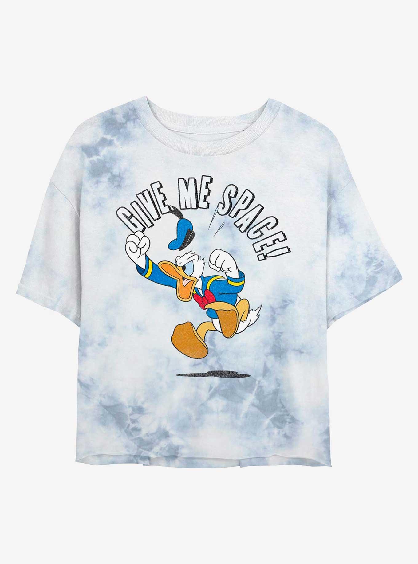 Disney Donald Duck Give Me Space Womens Tie-Dye Crop T-Shirt, , hi-res