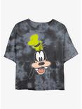 Disney Goofy Big Face Womens Tie-Dye Crop T-Shirt, BLKCHAR, hi-res