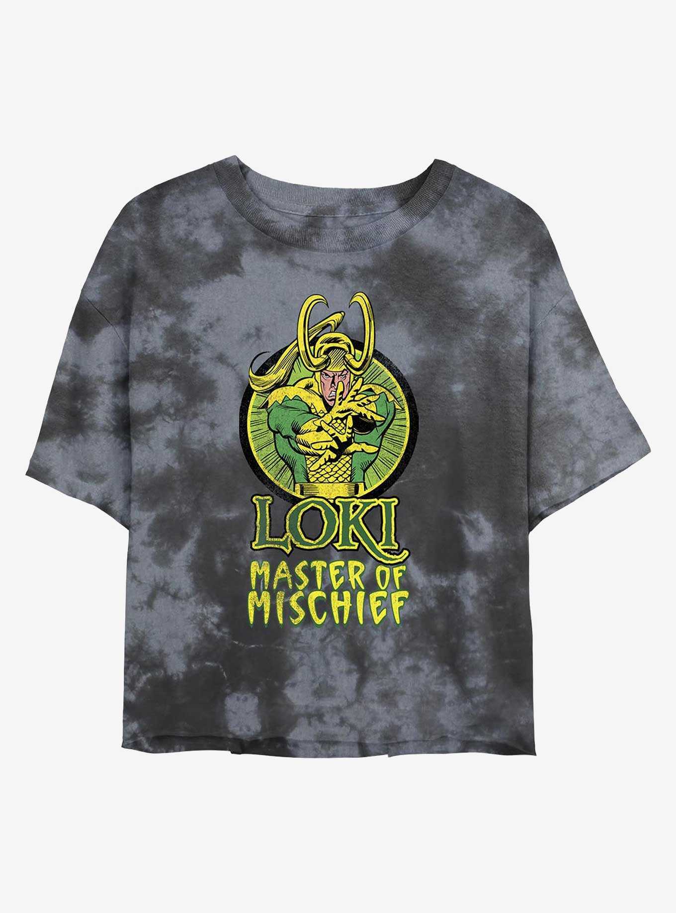 Marvel Loki Master Of Mischief Womens Tie-Dye Crop T-Shirt, , hi-res