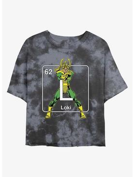 Plus Size Marvel Loki Periodic Womens Tie-Dye Crop T-Shirt, , hi-res