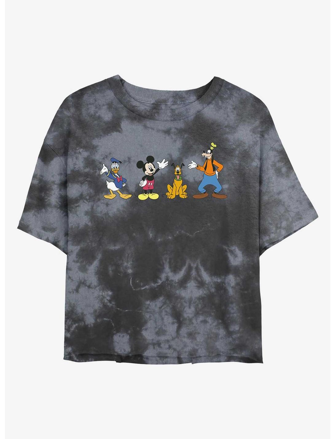 Disney Mickey Mouse Friends Womens Tie-Dye Crop T-Shirt, BLKCHAR, hi-res