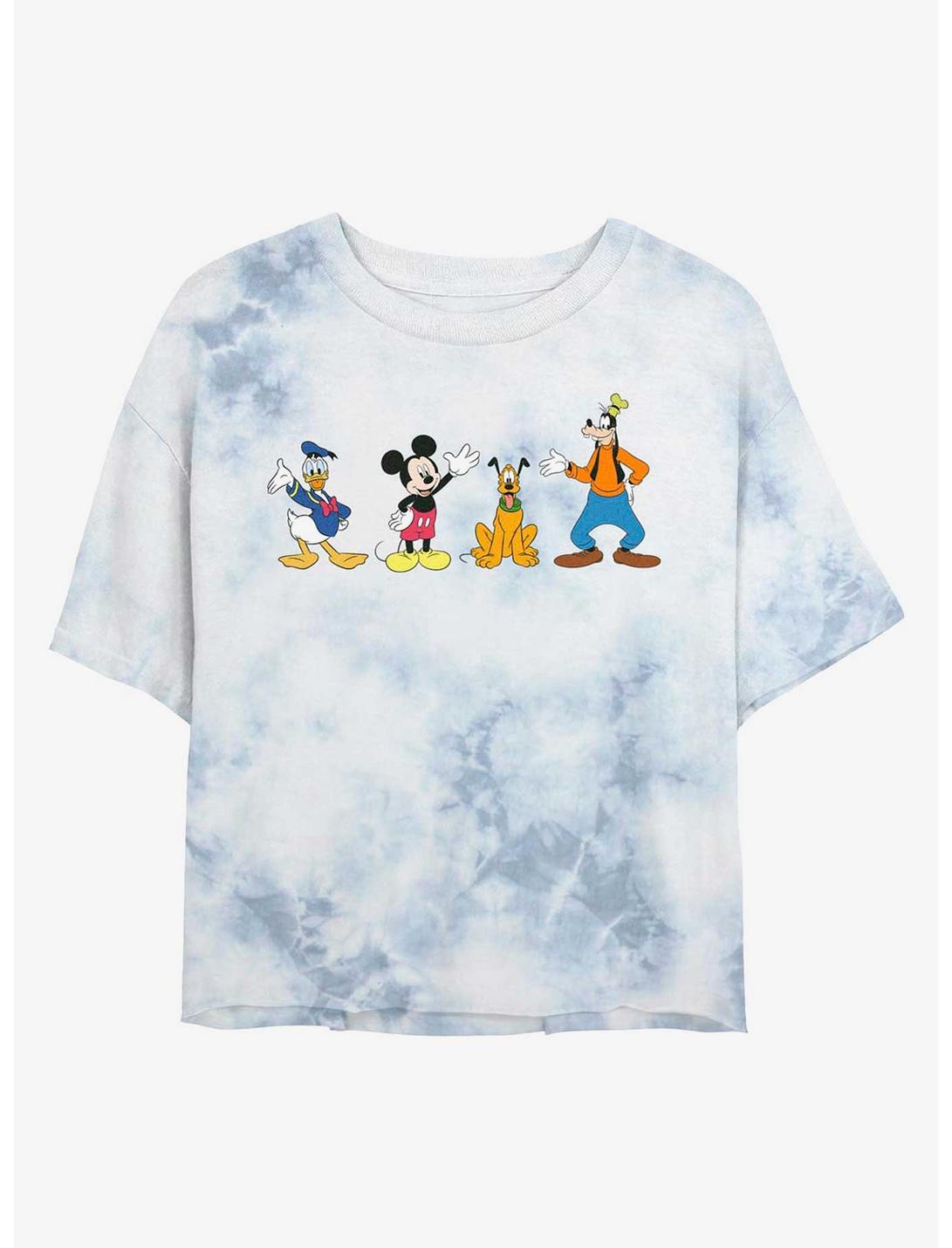 Disney Mickey Mouse Friends Womens Tie-Dye Crop T-Shirt, WHITEBLUE, hi-res