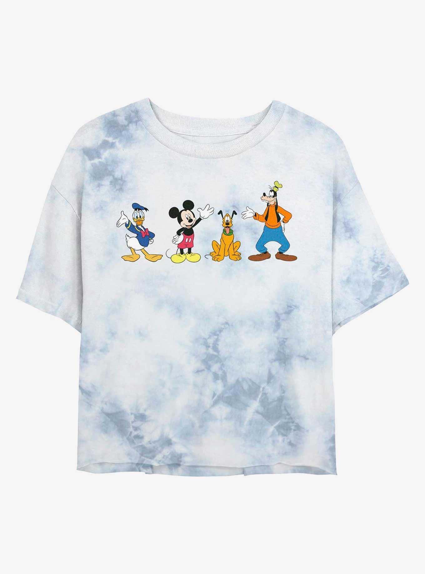 Disney Mickey Mouse Friends Womens Tie-Dye Crop T-Shirt, , hi-res