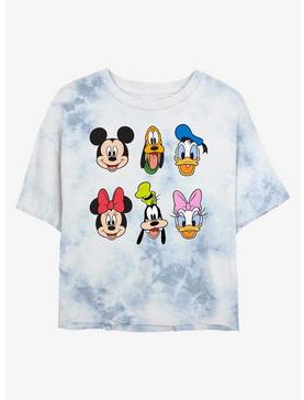 Disney Mickey Mouse And Friends Faces Womens Tie-Dye Crop T-Shirt, , hi-res