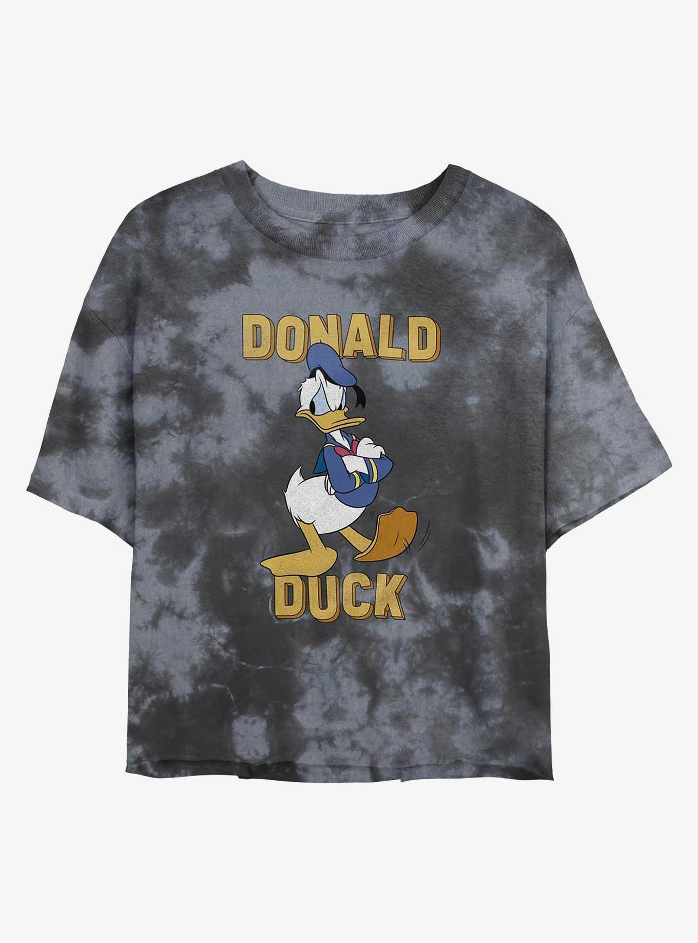 Disney Donald Duck Angry Womens Tie-Dye Crop T-Shirt, , hi-res