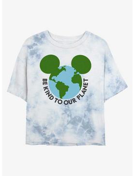 Disney Mickey Mouse Kind To Our Planet Womens Tie-Dye Crop T-Shirt, , hi-res