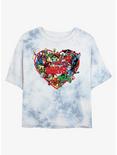 Marvel Hero Heart Womens Tie-Dye Crop T-Shirt, WHITEBLUE, hi-res