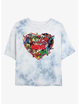 Plus Size Marvel Hero Heart Womens Tie-Dye Crop T-Shirt, , hi-res