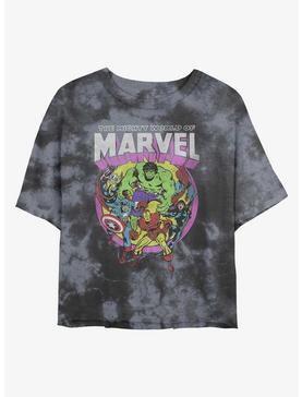 Plus Size Marvel Mighty World Womens Tie-Dye Crop T-Shirt, , hi-res