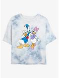 Disney Donald Duck And Daisy Womens Tie-Dye Crop T-Shirt, WHITEBLUE, hi-res