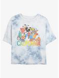 Disney Mickey Mouse California Group Womens Tie-Dye Crop T-Shirt, WHITEBLUE, hi-res