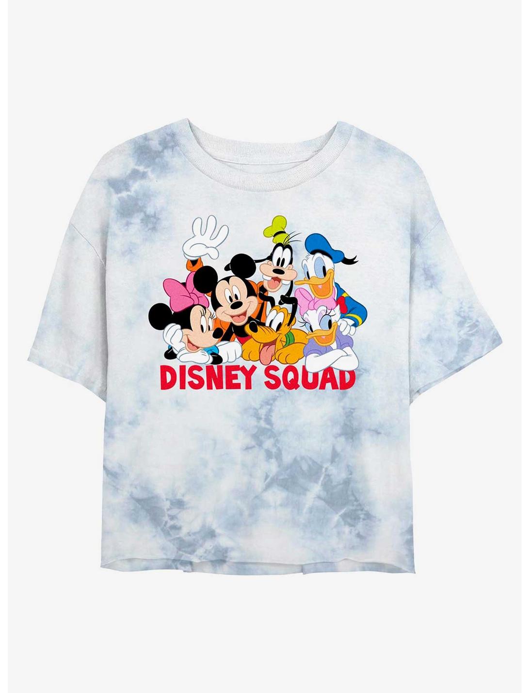 Disney Mickey Mouse Disney Squad Womens Tie-Dye Crop T-Shirt, WHITEBLUE, hi-res