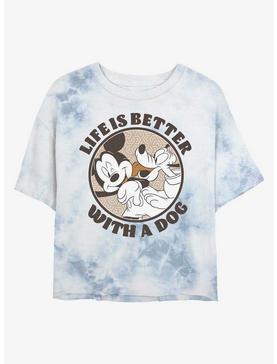 Disney Mickey Mouse Dog Life Womens Tie-Dye Crop T-Shirt, , hi-res