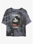 Disney Mickey Mouse Happy Classic Womens Tie-Dye Crop T-Shirt, BLKCHAR, hi-res
