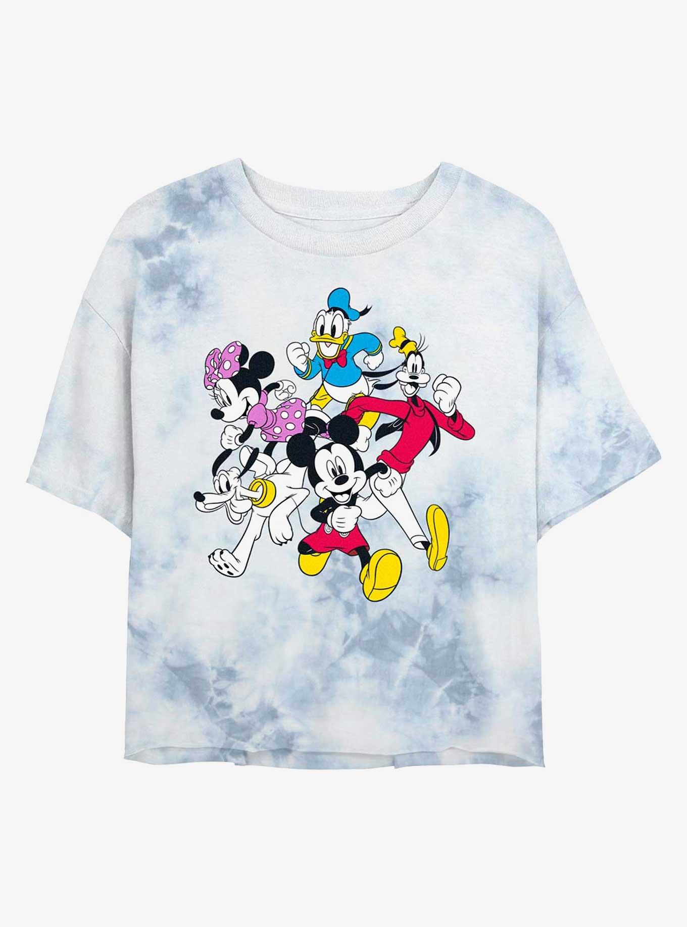 Disney Mickey Mouse And Friends Womens Tie-Dye Crop T-Shirt, , hi-res