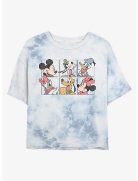 Disney Mickey Mouse And Friends Grid Womens Tie-Dye Crop T-Shirt, , hi-res