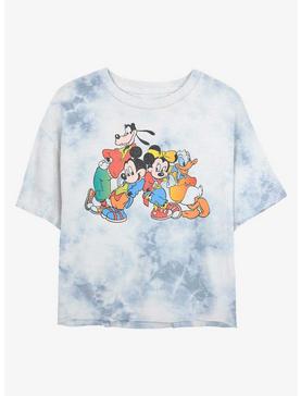 Plus Size Disney Mickey Mouse And Friends Retro Womens Tie-Dye Crop T-Shirt, , hi-res