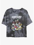 Disney Mickey Mouse And Friends Womens Tie-Dye Crop T-Shirt, BLKCHAR, hi-res