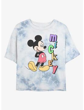 Disney Mickey Mouse Retro Name Womens Tie-Dye Crop T-Shirt, , hi-res