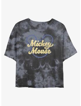 Disney Mickey Mouse Name Script Womens Tie-Dye Crop T-Shirt, , hi-res