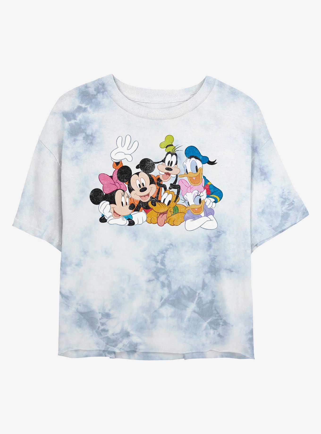 Disney Mickey Mouse And Friends Womens Tie-Dye Crop T-Shirt
