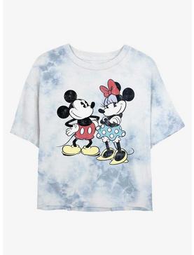 Disney Mickey Mouse And Minnie Retro Womens Tie-Dye Crop T-Shirt, , hi-res