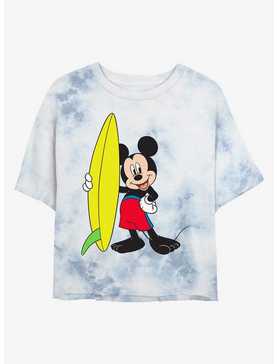 Disney Mickey Mouse Surf Womens Tie-Dye Crop T-Shirt, , hi-res