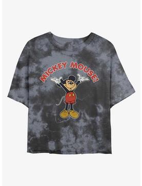 Plus Size Disney Mickey Mouse Retro Womens Tie-Dye Crop T-Shirt, , hi-res