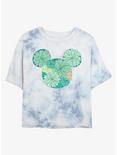 Disney Mickey Mouse Succulents Womens Tie-Dye Crop T-Shirt, WHITEBLUE, hi-res