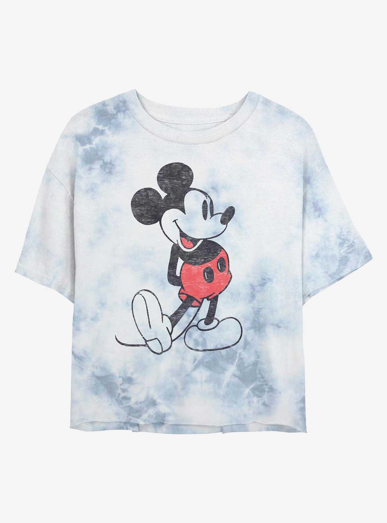 Disney Mickey Mouse Classic Vintage Womens Tie-Dye Crop T-Shirt, , hi-res