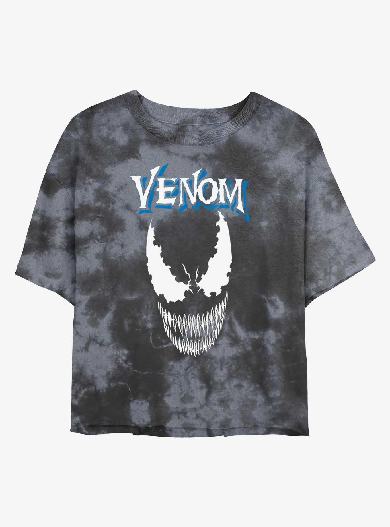 Marvel Venom Crest Womens Tie-Dye Crop T-Shirt, , hi-res