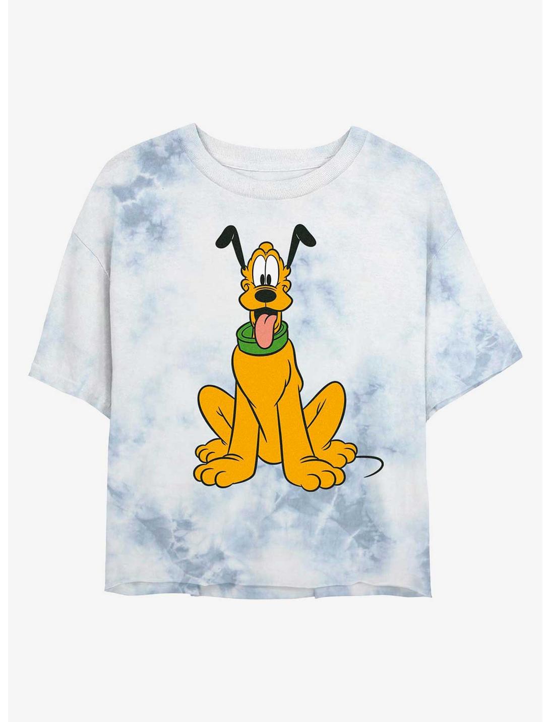 Disney Pluto Traditional Womens Tie-Dye Crop T-Shirt, WHITEBLUE, hi-res