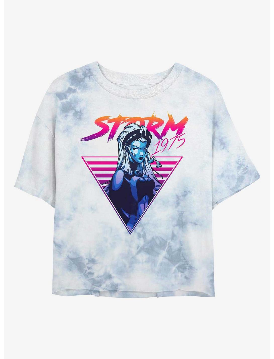 Marvel X-Men Retro Storm Womens Tie-Dye Crop T-Shirt, WHITEBLUE, hi-res